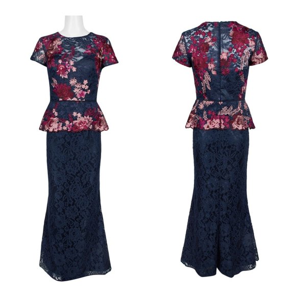 JS Collections Peplum Lace Dress NWT 2-16 - Picture 2 of 6